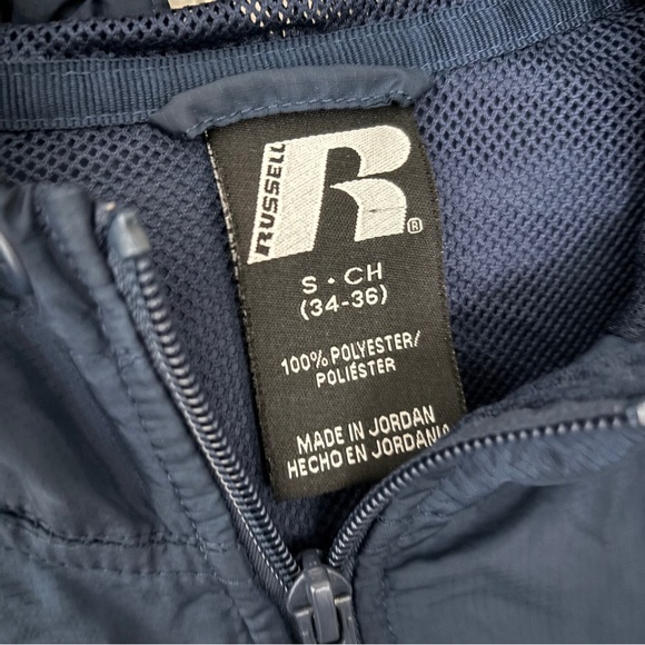 Vintage Mens Russell Athletic Windbreaker, Size Small (34-36) Blue/Orange/White - Picture 2 of 8